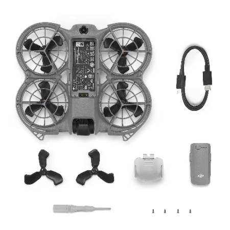 DJI Neo 2 - dron, 4K/60FPS, ActiveTrack 360°, 49GB - zawartość zestawu